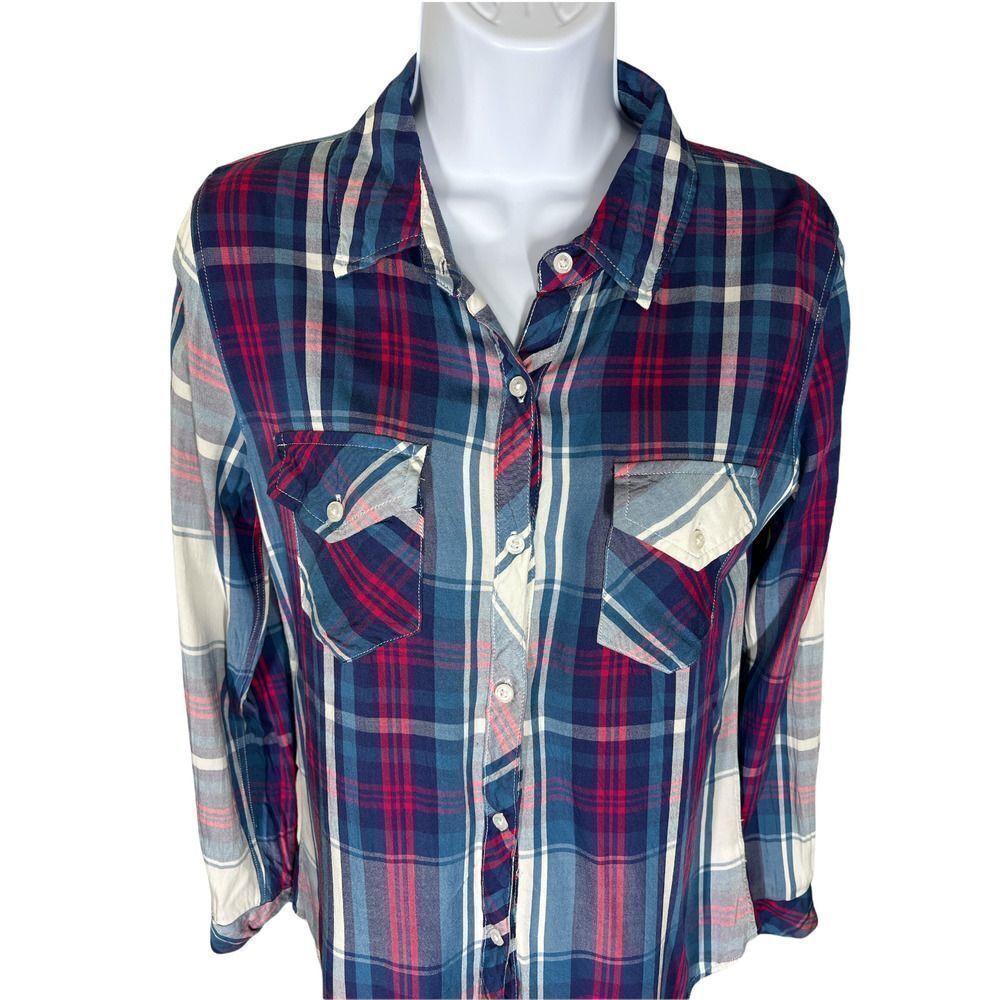 Rails Long Sleeve Multicolored Plaid Button Down … - image 2